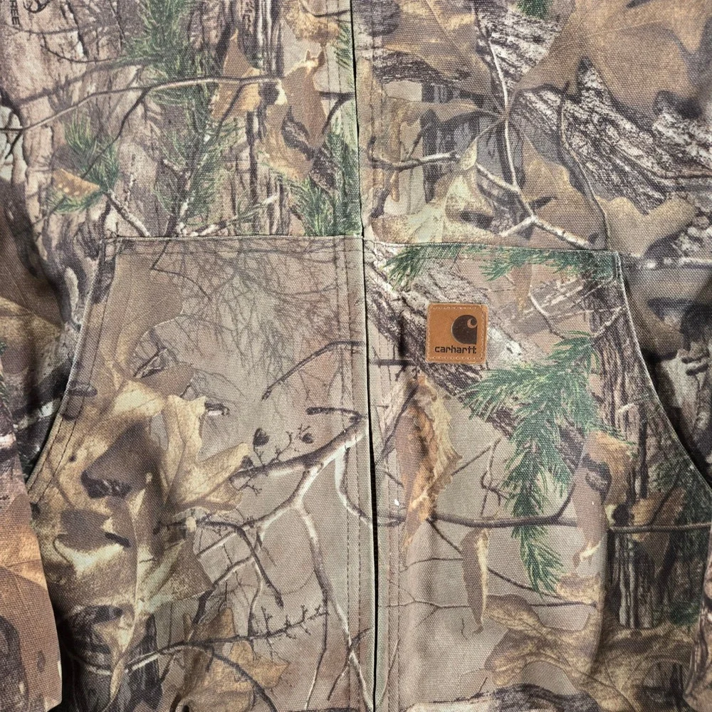 VTG Carhartt J220 Active Jacket Mens 2XL Tall RealTree Camo Thermal Lined USA