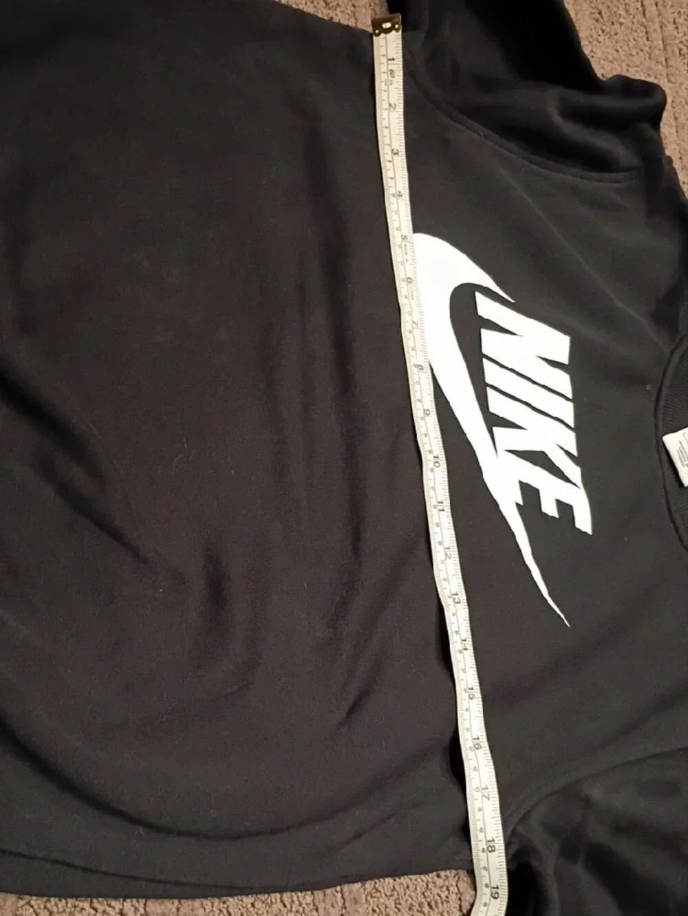Nike Kids Large Black Crewneck Sweatshirt with White Swoosh Logo