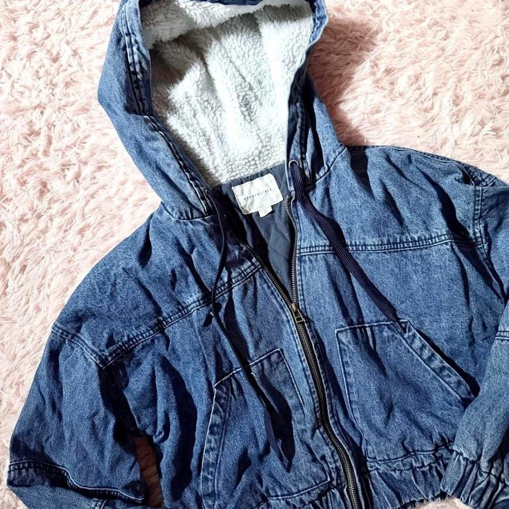 Denim Y2K Streetwear Urban Hiphop Statement Bomber Jacket Womens M City Grunge