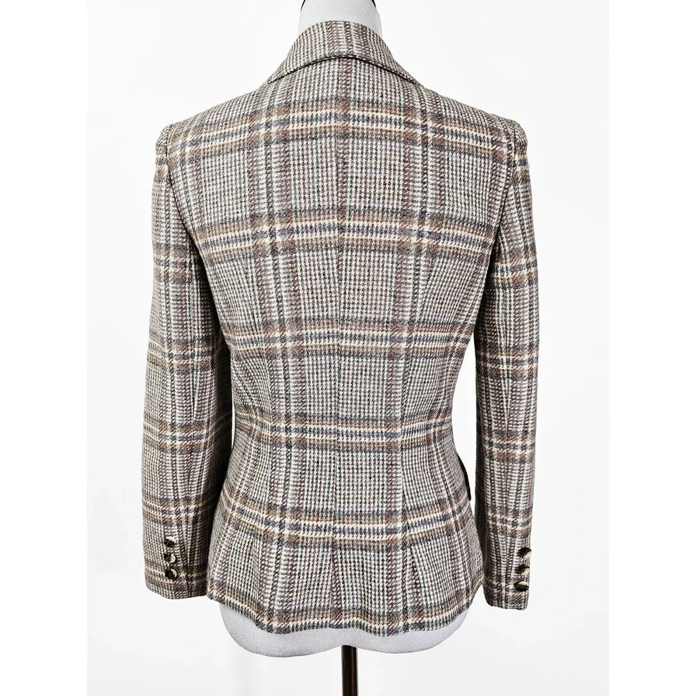 Jantzen Via Size 8 Vintage Plaid Wool/Wool Blend 70s Academia Blazer