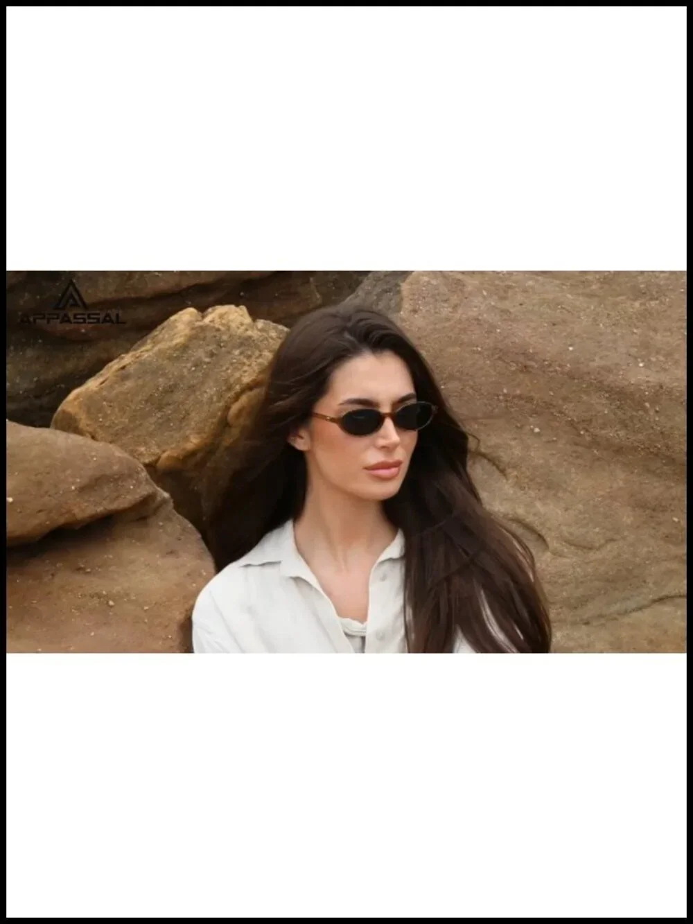 Retro Small Oval Cat Eye Sunglasses 90s Narrow Shades UV400 Protection