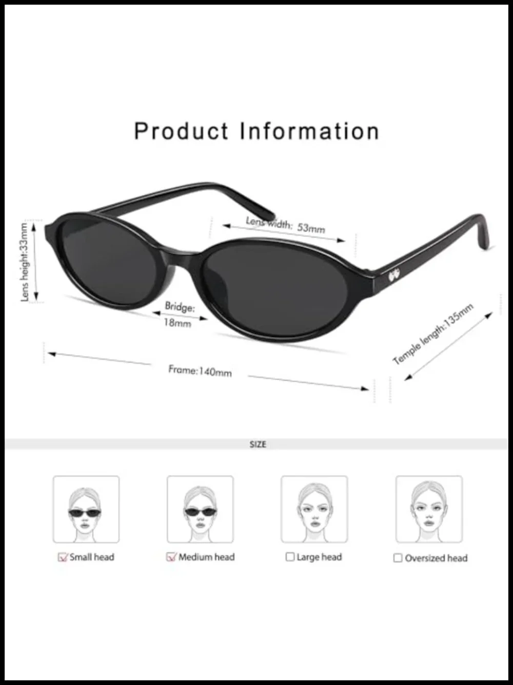 Retro Small Oval Cat Eye Sunglasses 90s Narrow Shades UV400 Protection
