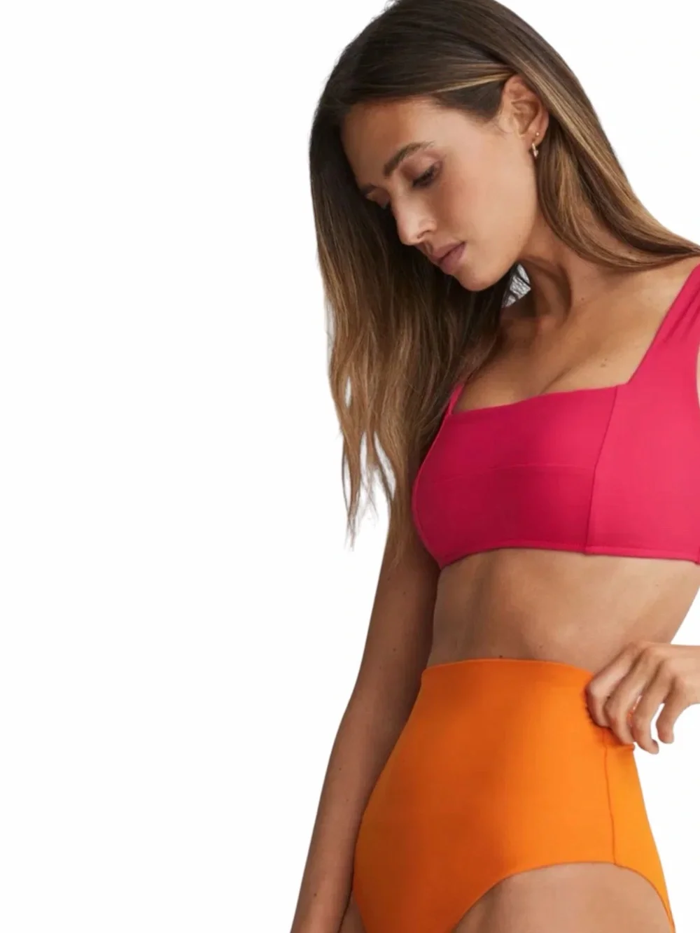 NWT Bondi Born Lola Bikini Sculpture Top Azalea Pink Size L