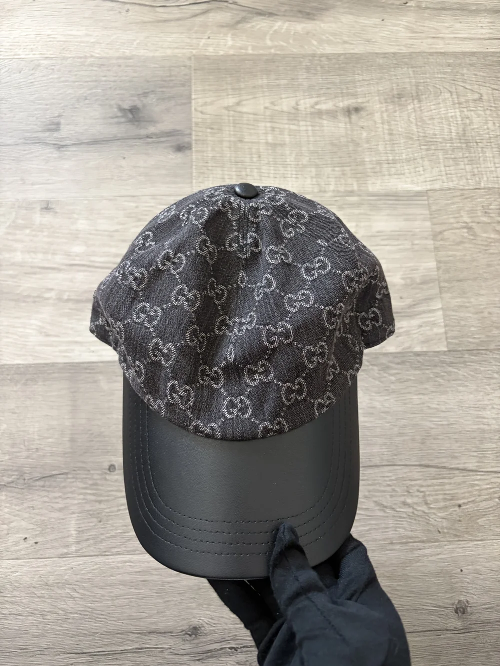Gucci GG Black Monogram Baseball Cap Hat Size Medium