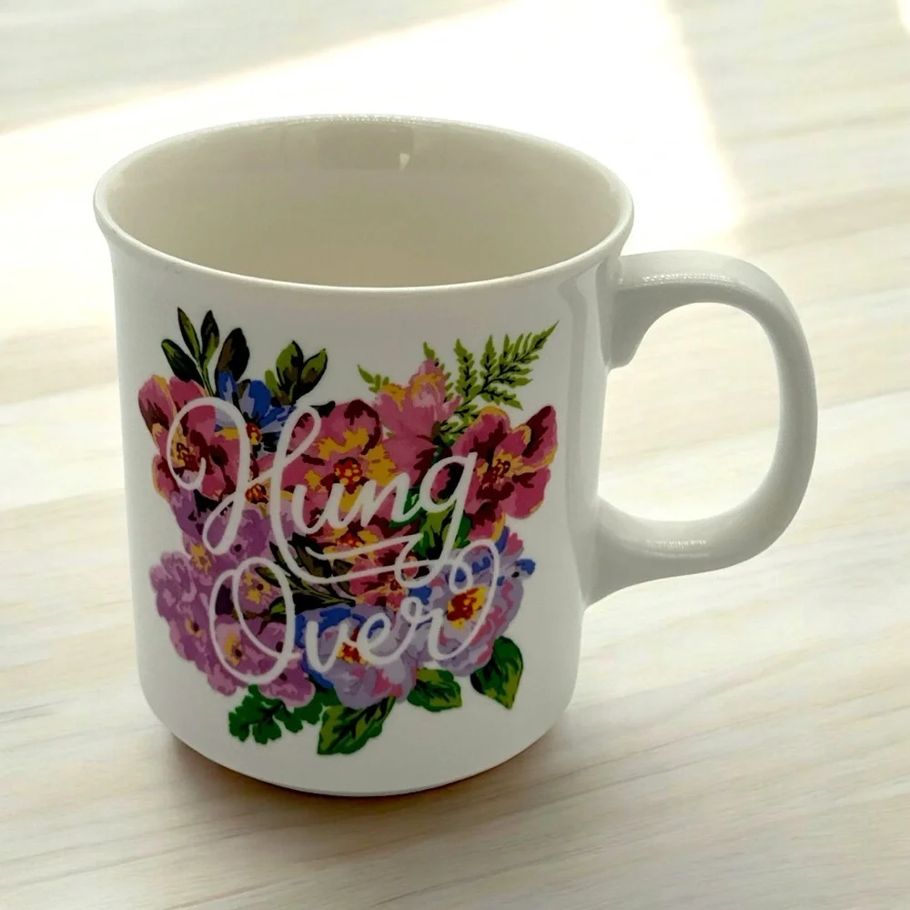 FRED‎ Muggin’ Out Floral Hungover Porcelain Coffee Mug Funny 16 oz Coffee Mug