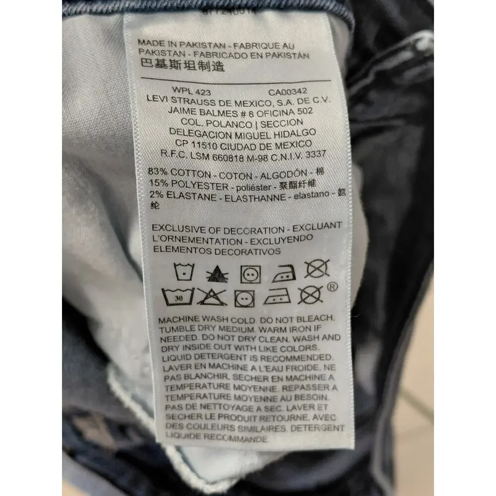 LEVI STRAUSS SIGNATURE Blue Straight Stretch Jeans Women Slim Denim Size 12
