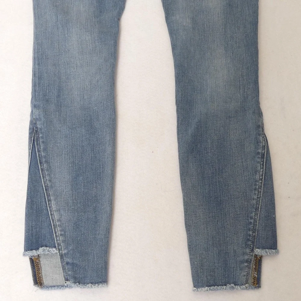Frame Le High Skinny‎ Jeans Womens 26 Blue Brummel Distressed Raw Hem Made USA