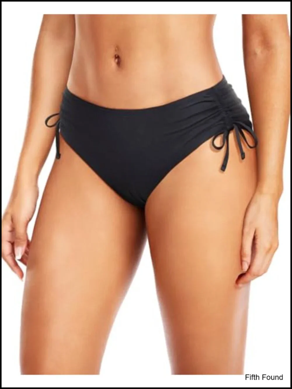 Full Coverage Bikini Bottoms with Adjustable Side Ties - Nylon Blend