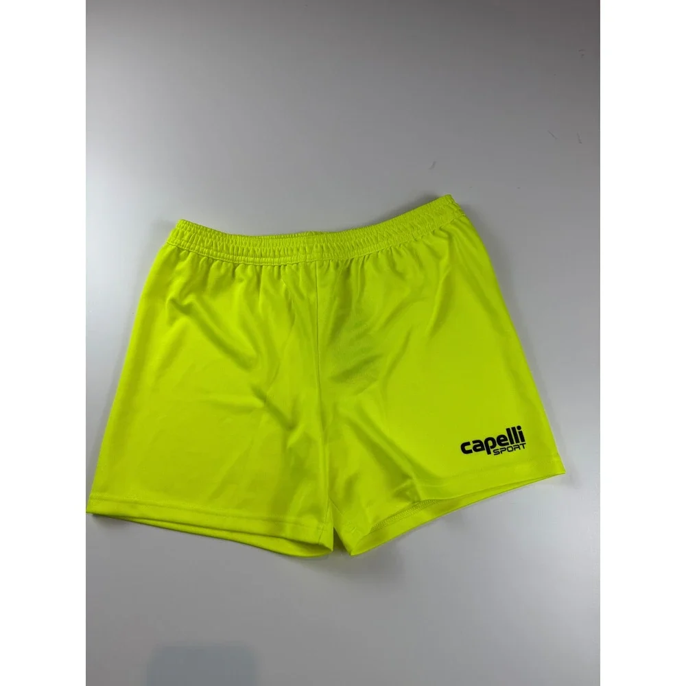 Capelli‎ Sport Womens Small Neon Yellow CS-Dry Athletic Soccer Shorts NWT