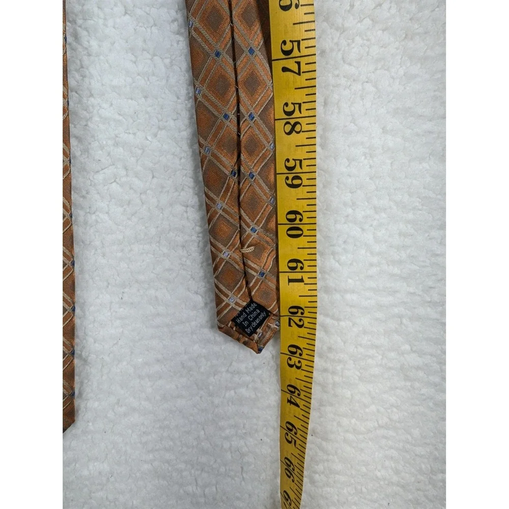 Pronto Uomo Men's Necktie Brown Plaid Silk Business‎ Formal Career 63