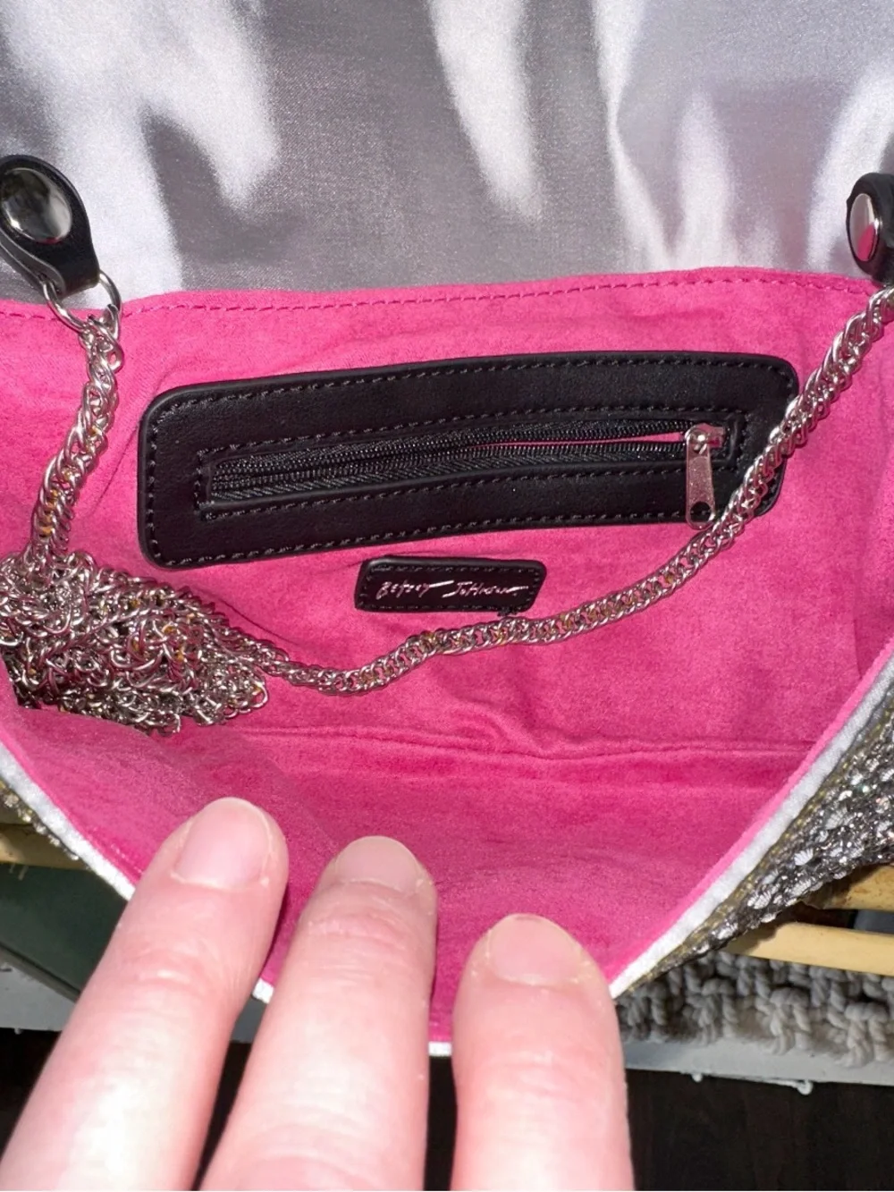 Betsey Johnson top sparkly closure