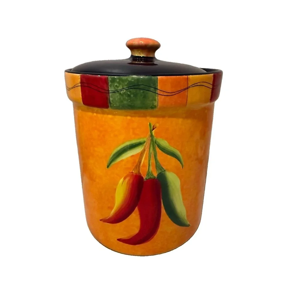 Vintage Certified International Caliente Canister Joy Hall Chili Pepper Ceramic