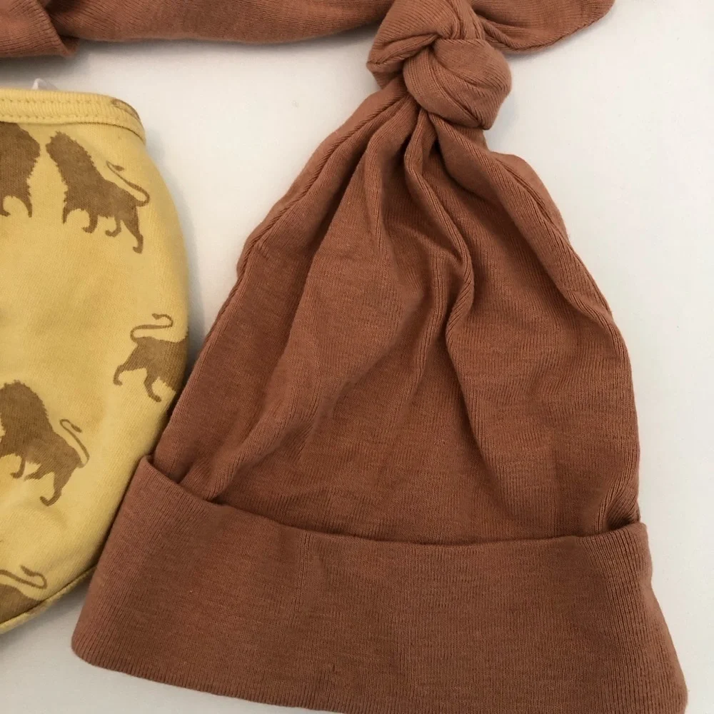 Kate Quinn Yellow Cinnamon Clay Bib and Hats