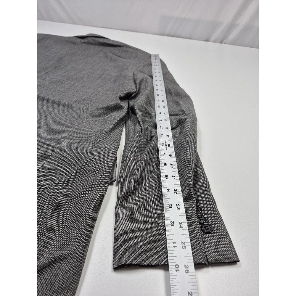 VTG Sansabelt Suit Mens 46 Long Gray Wool Check 2 Piece 41x36 Made in USA NWT