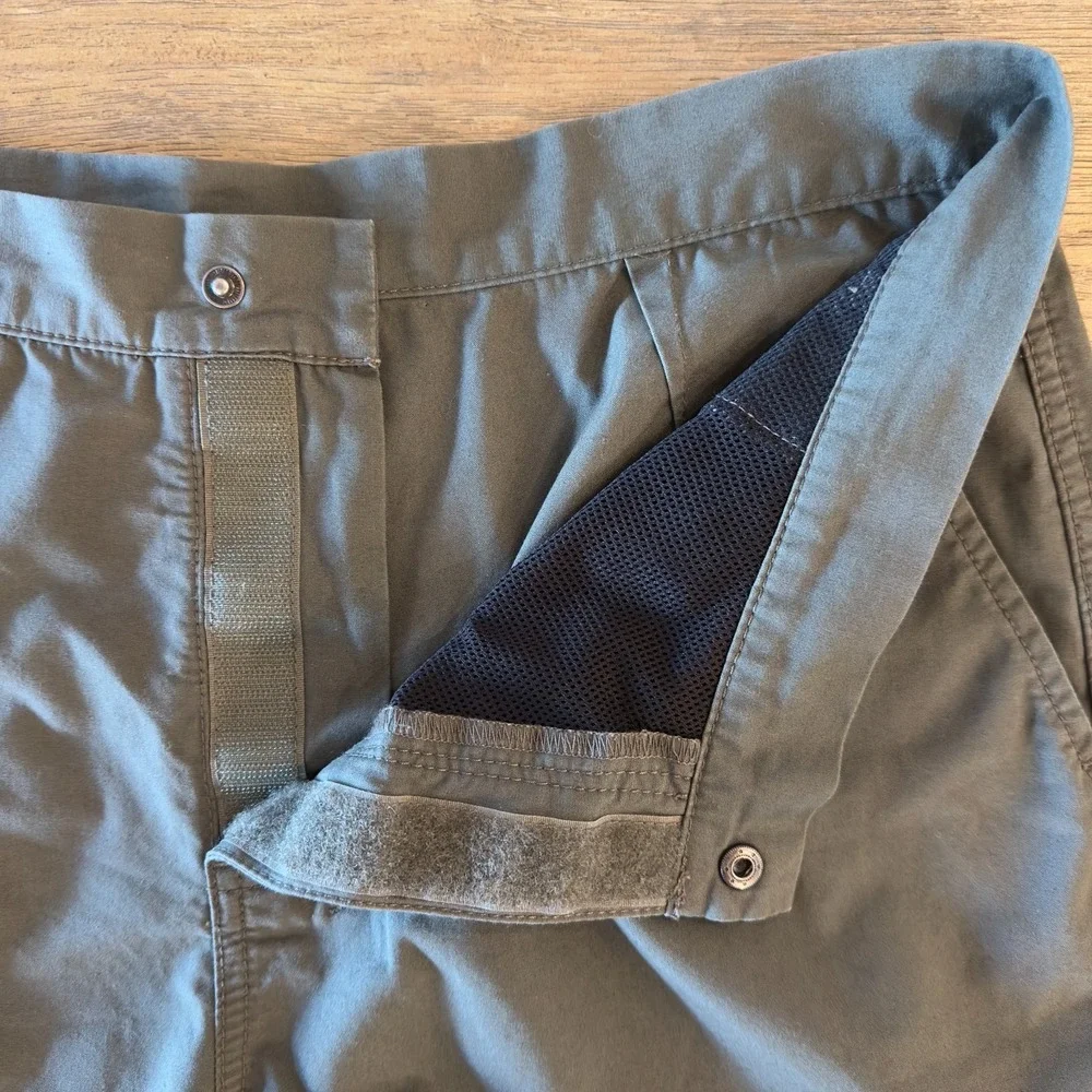 Ksubi Cotton Twill Flat Front Active Shorts-Men's Sz 34-Army Khaki Green-Hiking‎