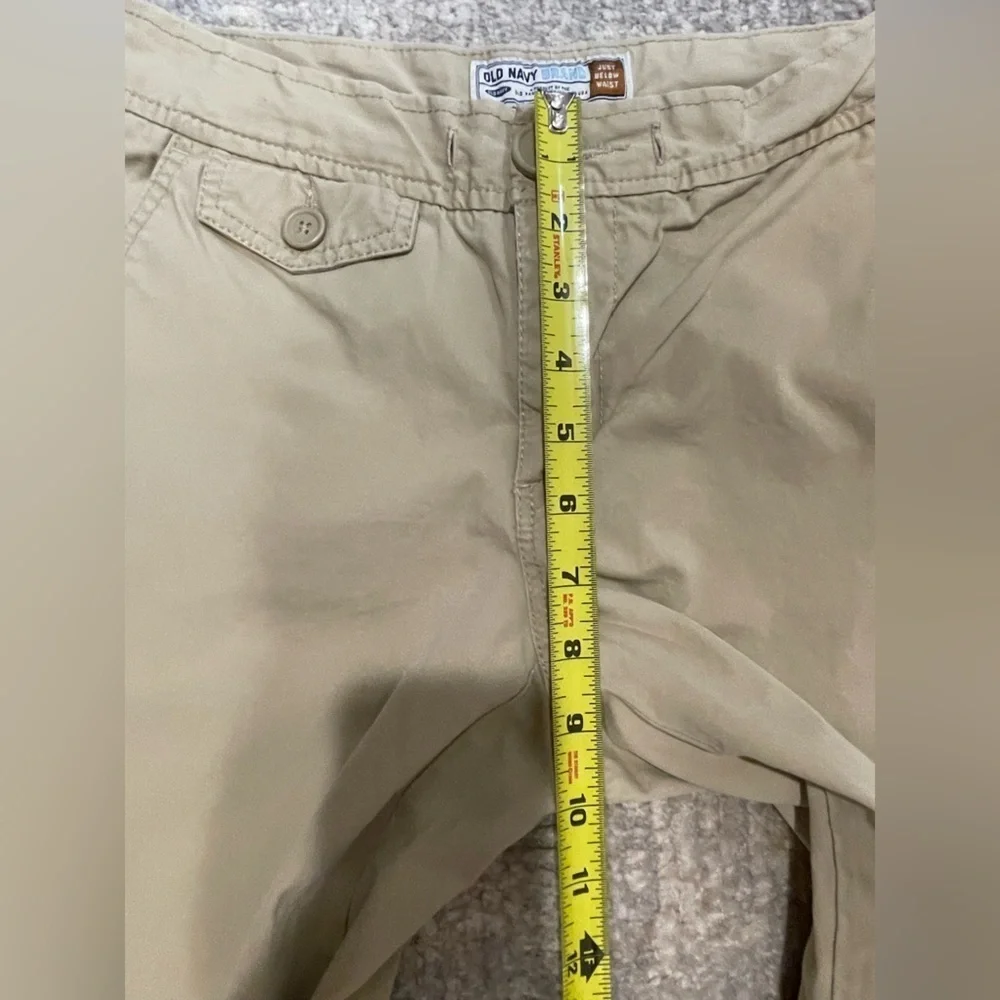Old Navy Y2K Tan Khaki Wide Leg Ladies Cotton Chino Pants Size 6 Low Rise