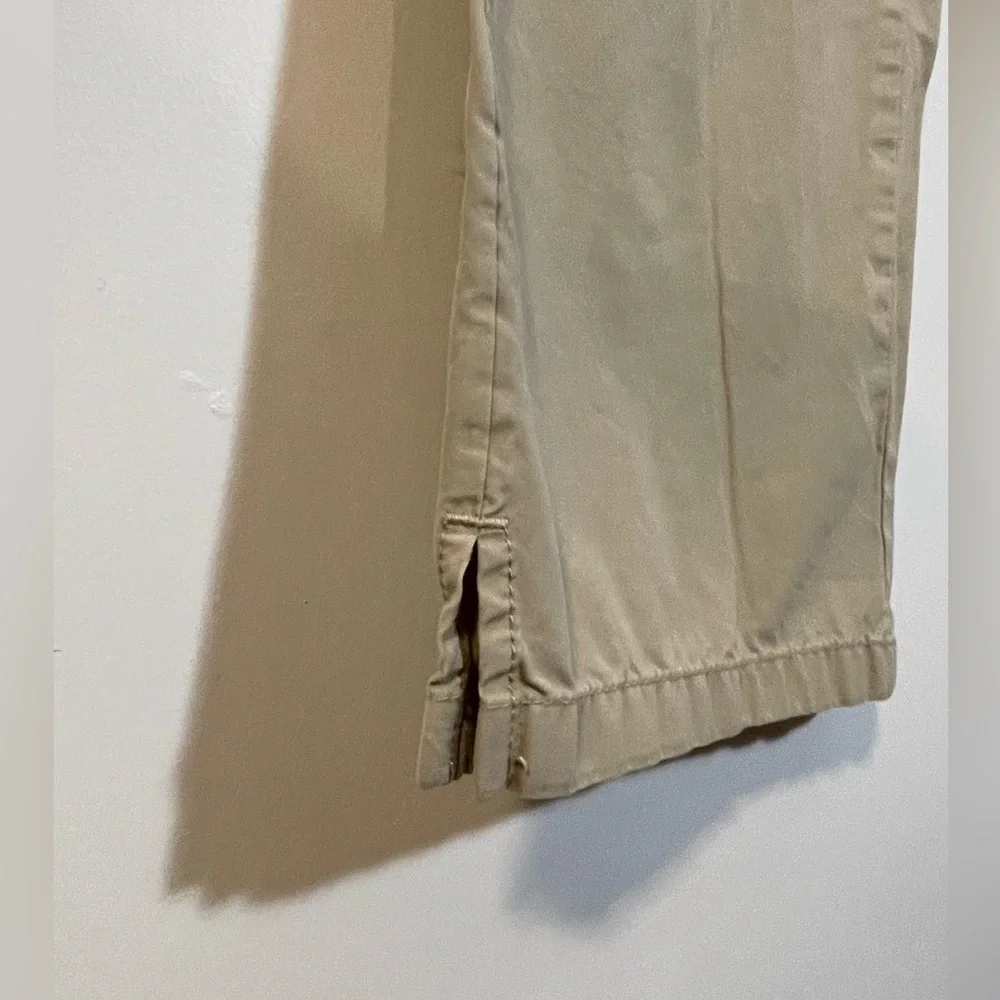 Old Navy Y2K Tan Khaki Wide Leg Ladies Cotton Chino Pants Size 6 Low Rise