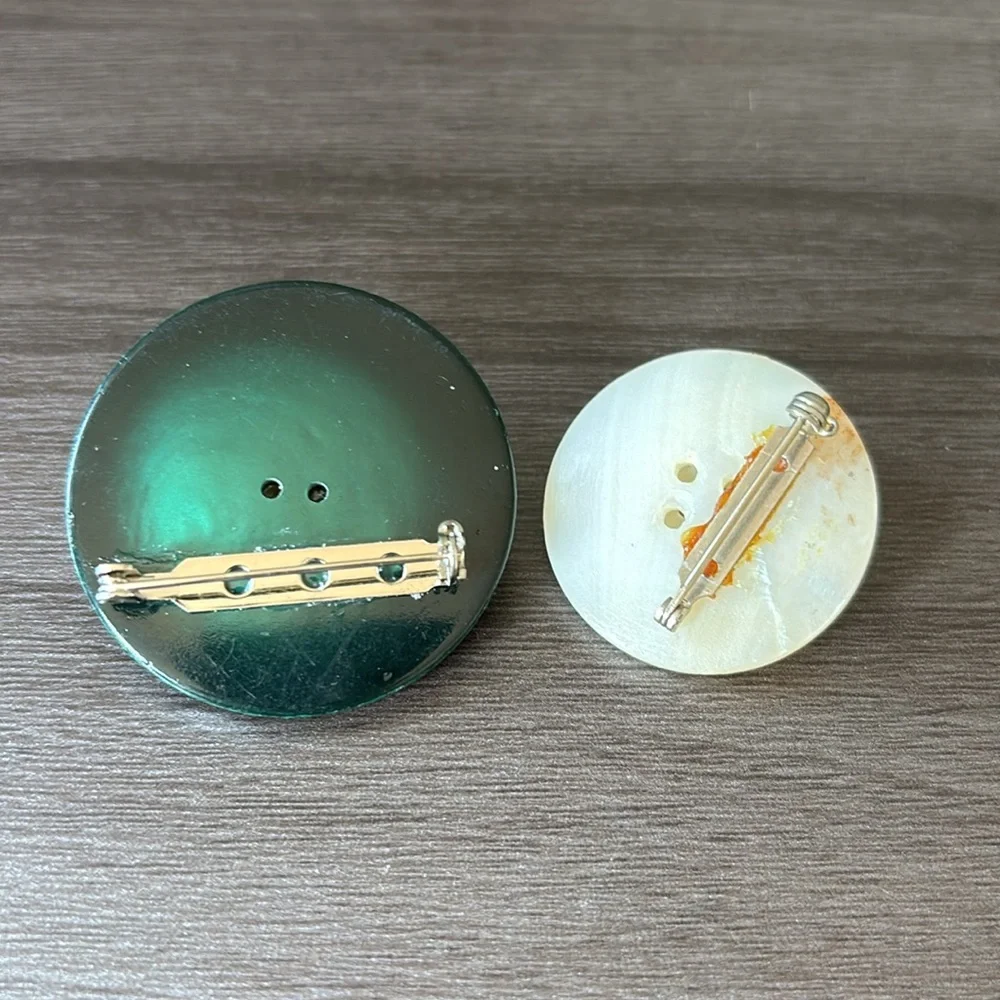 Antique Button Pins Embellished Brooches‎ (2)
