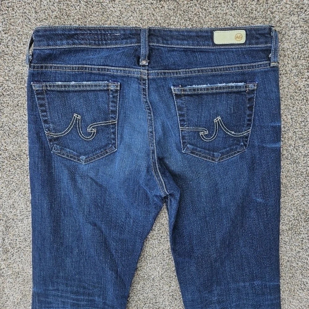 AG Adriano Goldschmied The Kiss Slim Straight Jeans Medium Wash Low Rise Sz 30R