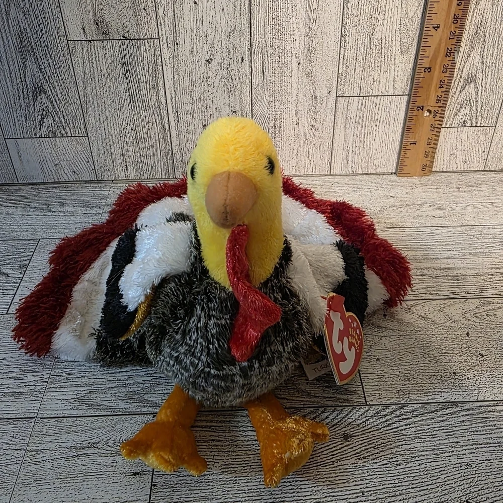 Ty Turk-e Plush Turkey with Red, Yellow, and Black Accents
