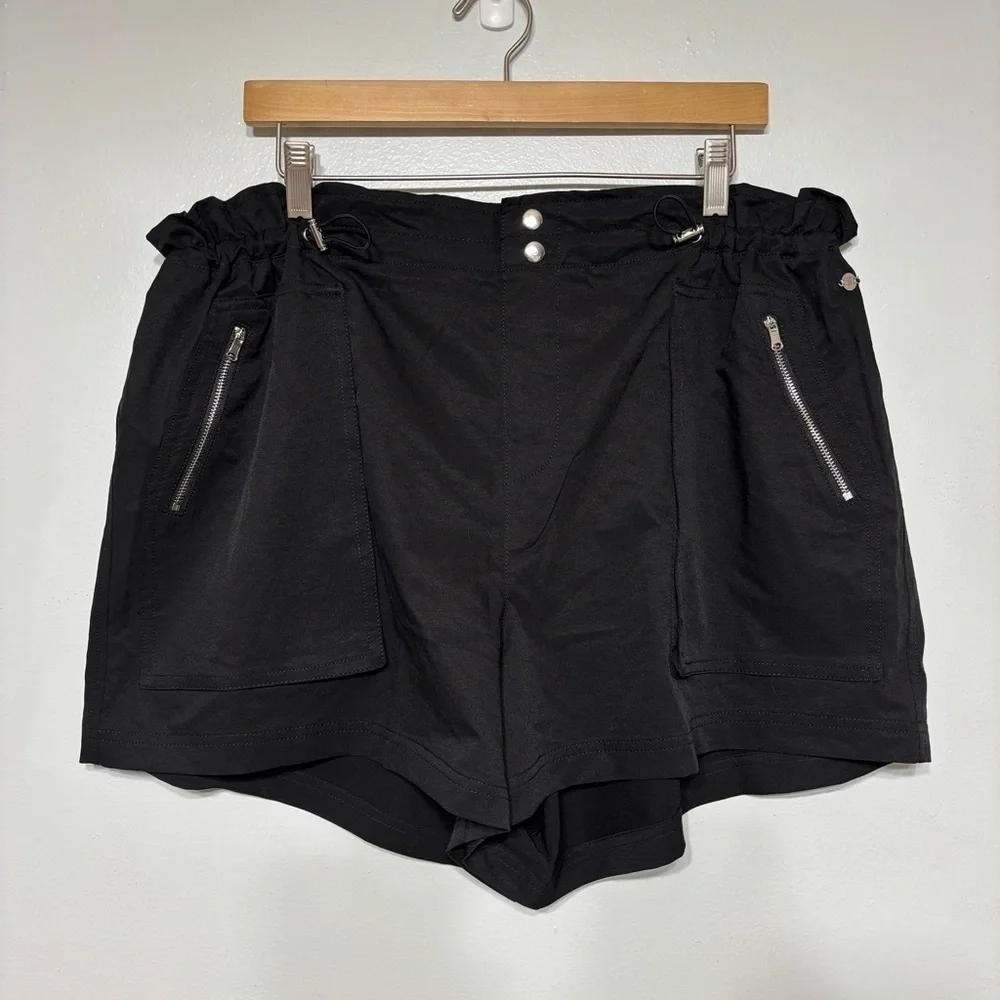 Calia By Carrie Underwood Black Draw String Paper Bag Woven Shorts Size XXL
