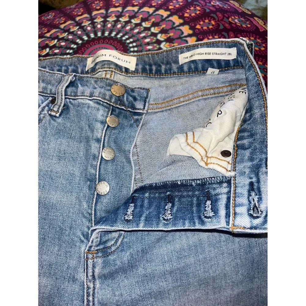 Aritzia‎ Denim Forum The Arlo High Rise Straight 28L Jeans Medium Wash Size 27