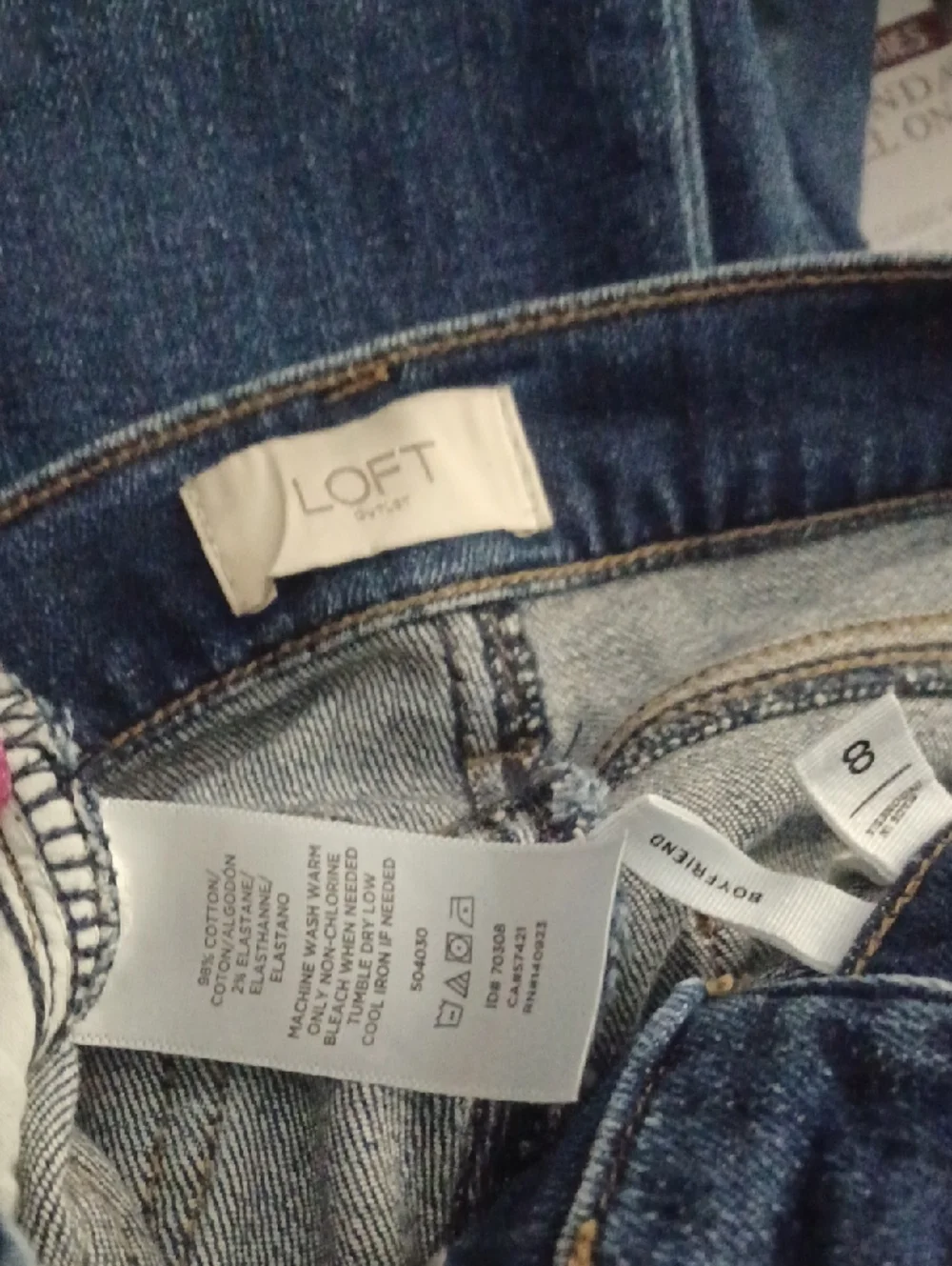 LOFT Outlet Jeans Boyfriend Fit Button Fly Sz 8