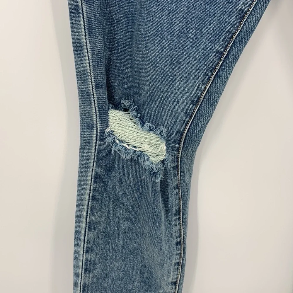 WeWoreWhat Danielle high waist straight distressed shredded knee women new 26