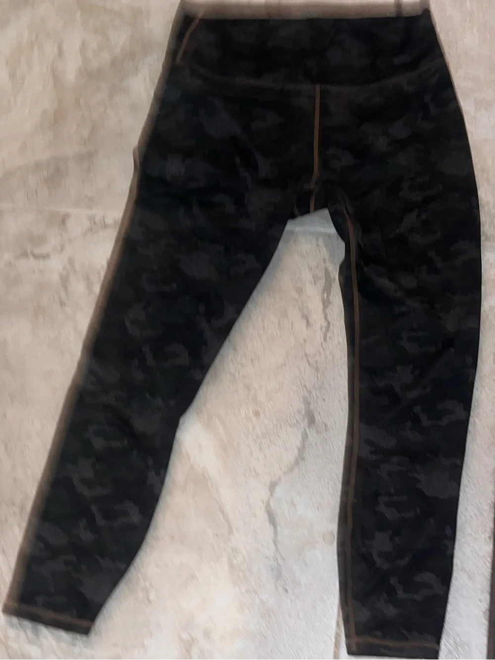 Women's Black Camo Leggings with High Waist by Fabletics POWERHOLD Med