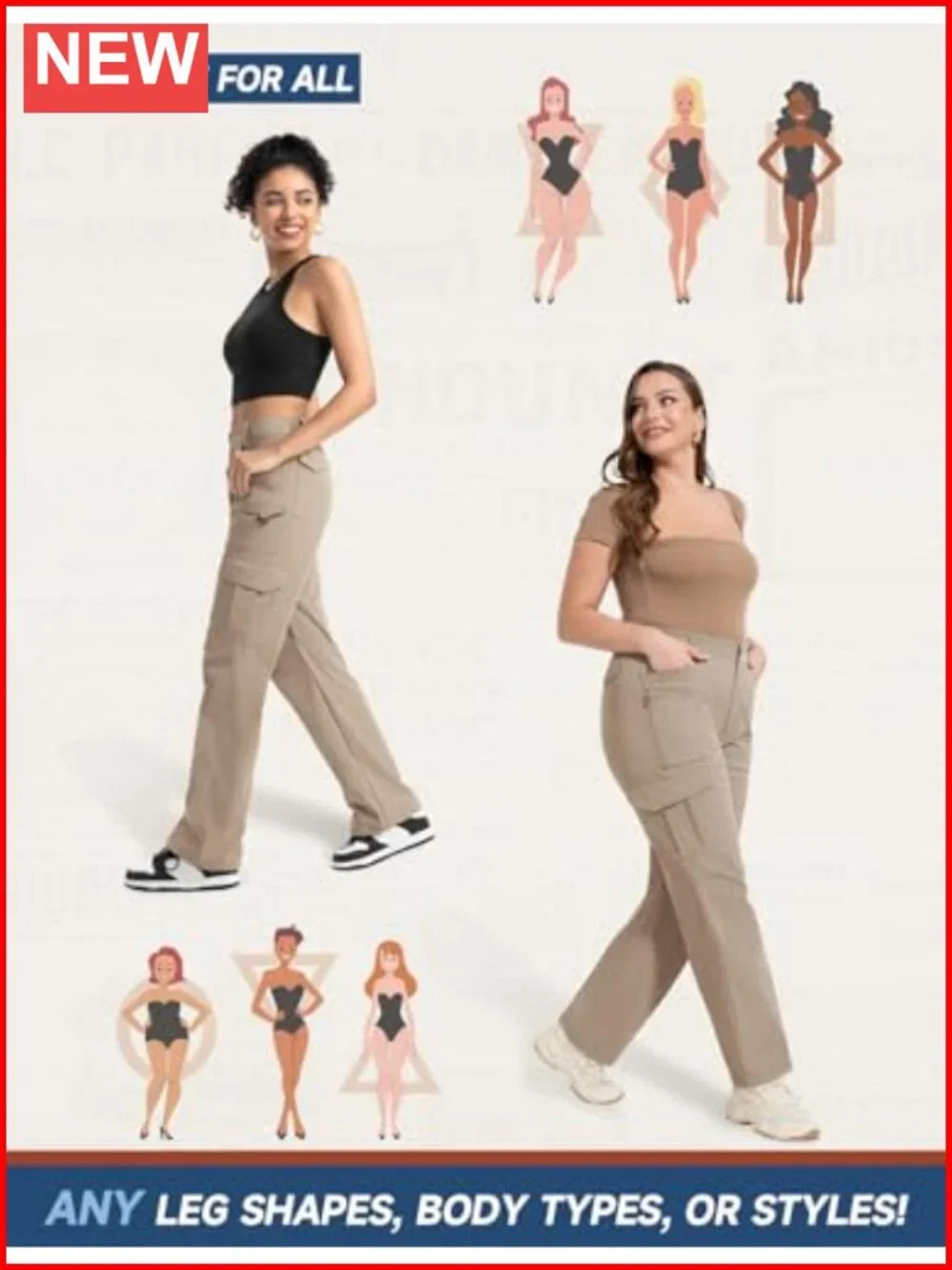 Women's High Waisted Cargo Hiking Pants with 8 Pockets Water Resistant Stretch