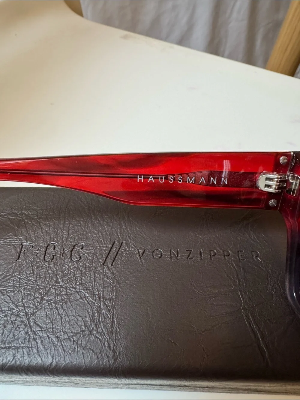 VonZipper x F+G+G Haussmann Burgundy Oversized Sunglasses
