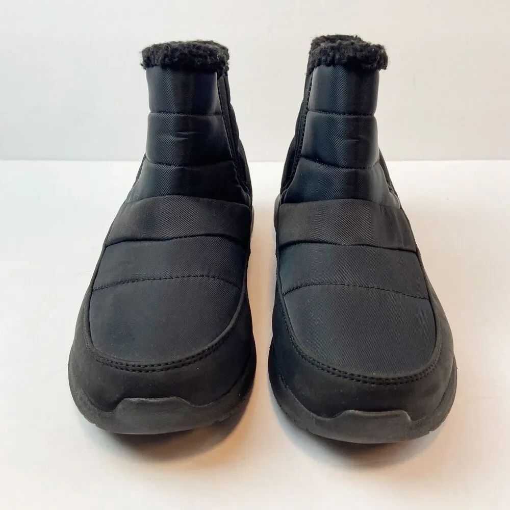 Skechers‎ Ultra Flex Shawty Ankle Boots Women's Sz 7 Black Fall Winter Faux Fur