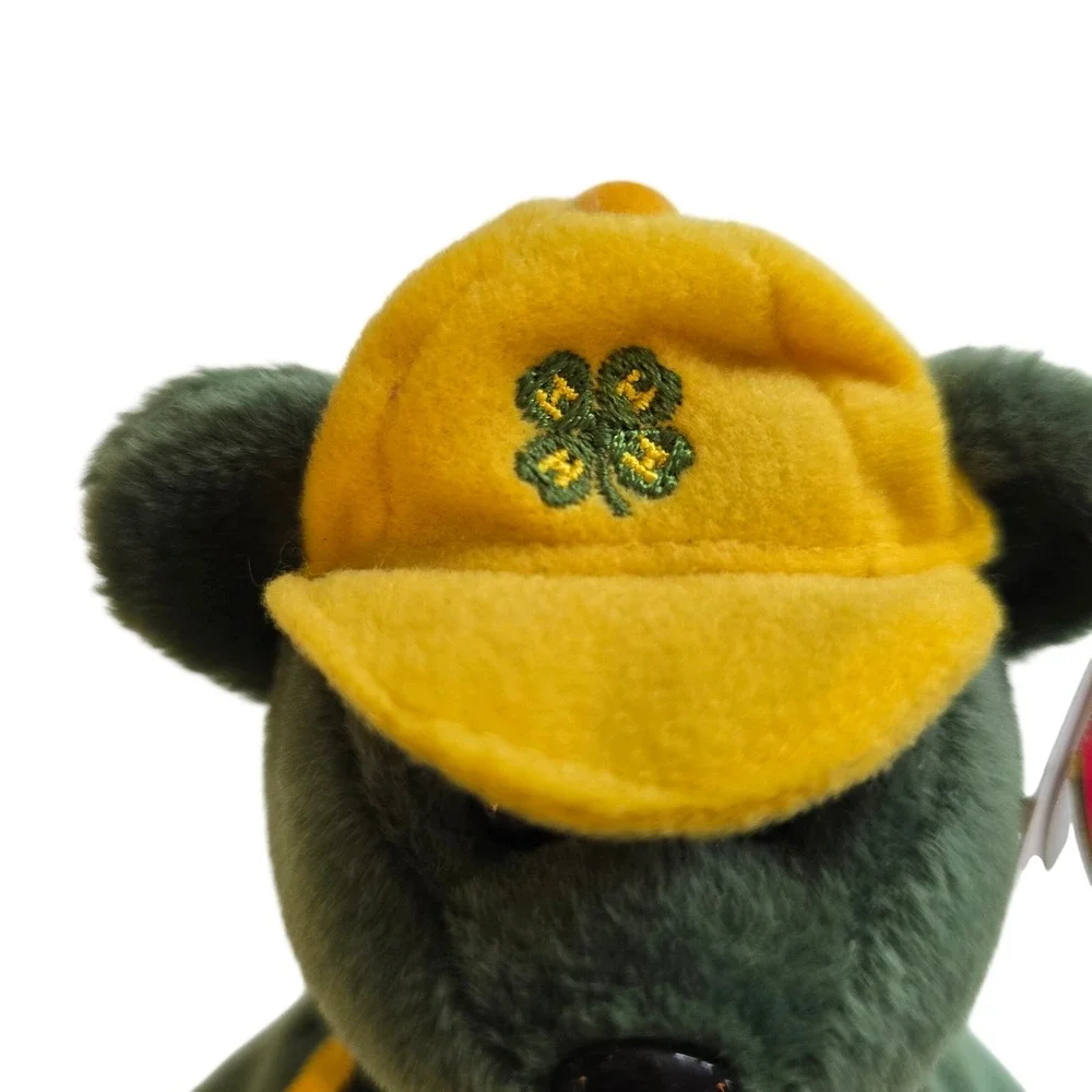 Ty Beanie‎ Babies Johnny John Deere 4-H Bear Green Yellow Plush 2006 47044 NWT