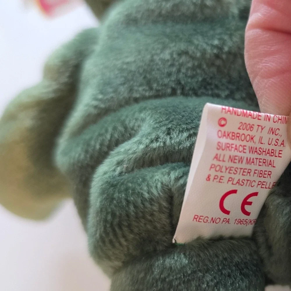Ty Beanie‎ Babies Johnny John Deere 4-H Bear Green Yellow Plush 2006 47044 NWT