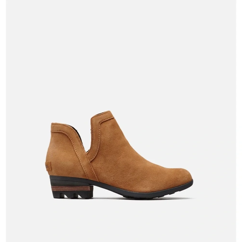 Sorel 10 Side Cut Out Lolla Ankle‎ Boot Bootie Suede Leather Tan Waterproof