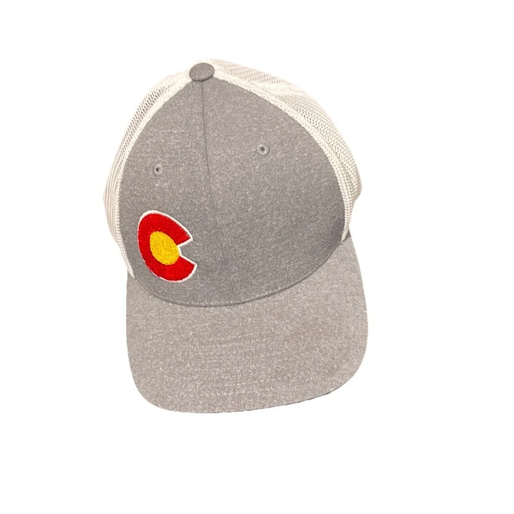 YoColorado Hat Cap Gray Flexfit OSFA Embroidered Colorado‎ Logo Golden CO