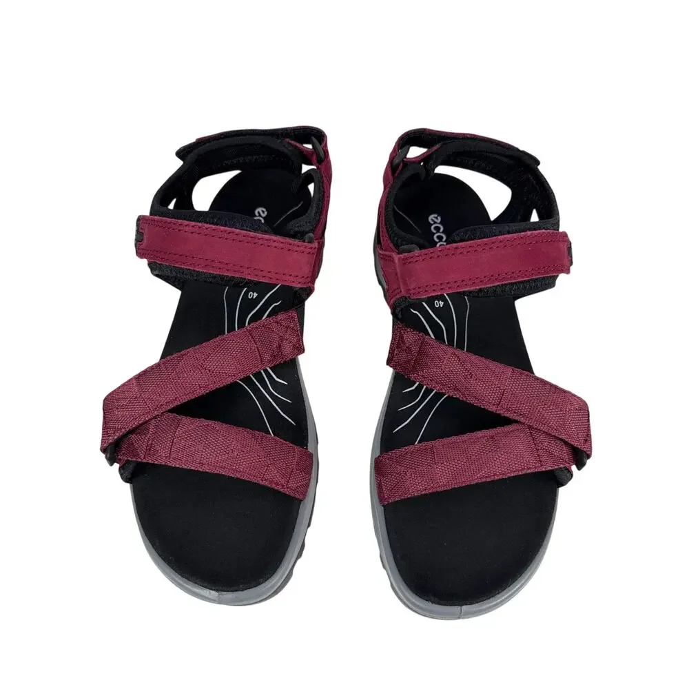 Ecco Offroad Sandals Womens 9 9.5 EU 40 Red Morillo‎ Leather Adjust Straps