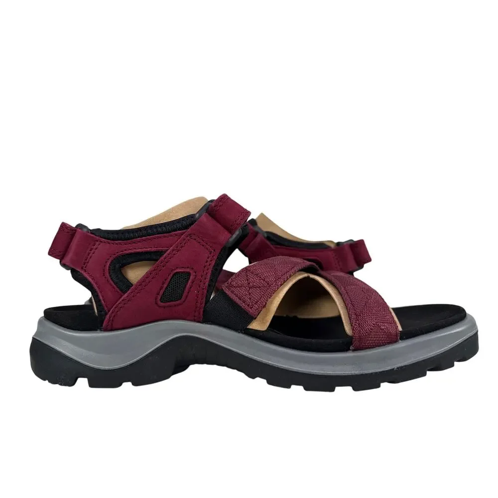 Ecco Offroad Sandals Womens 9 9.5 EU 40 Red Morillo‎ Leather Adjust Straps