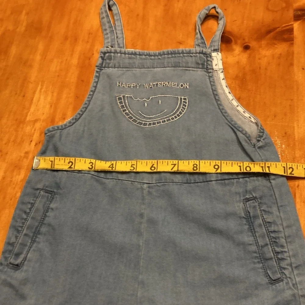 Zara BabyGirl Happy Watermelon Denim Romper Light‎ Wash Size 2/3 Years