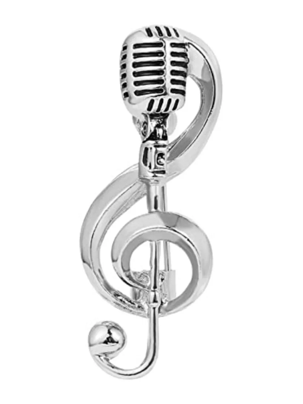 New - Creative Microphone Brooch Music Note Pins Alloy Bag‎ Clothes Lapel Pin