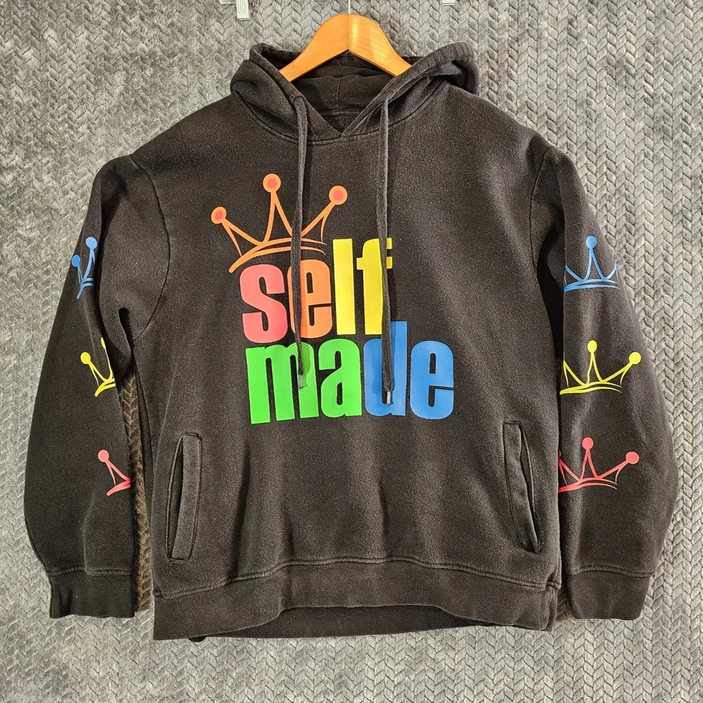 Evolution In Design Self Made Graphic‎ Hoodie Black Mens XL Crown Streetwear