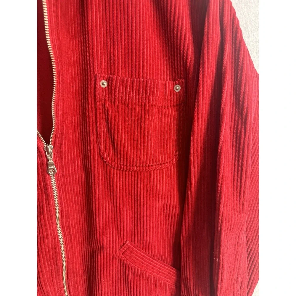 Talbots Red Corduroy 100% Cotton Zip Up Jacket Womens P Small EUC VTG 90s‎ Y2K