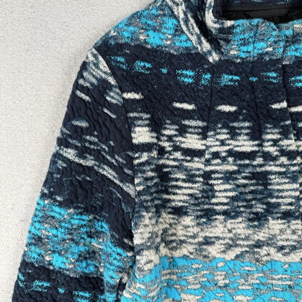 Fox’s Europe Knit Jacket Women’s 34 Blue Cotton‎ Art To Wear Long Sleeve Pockets