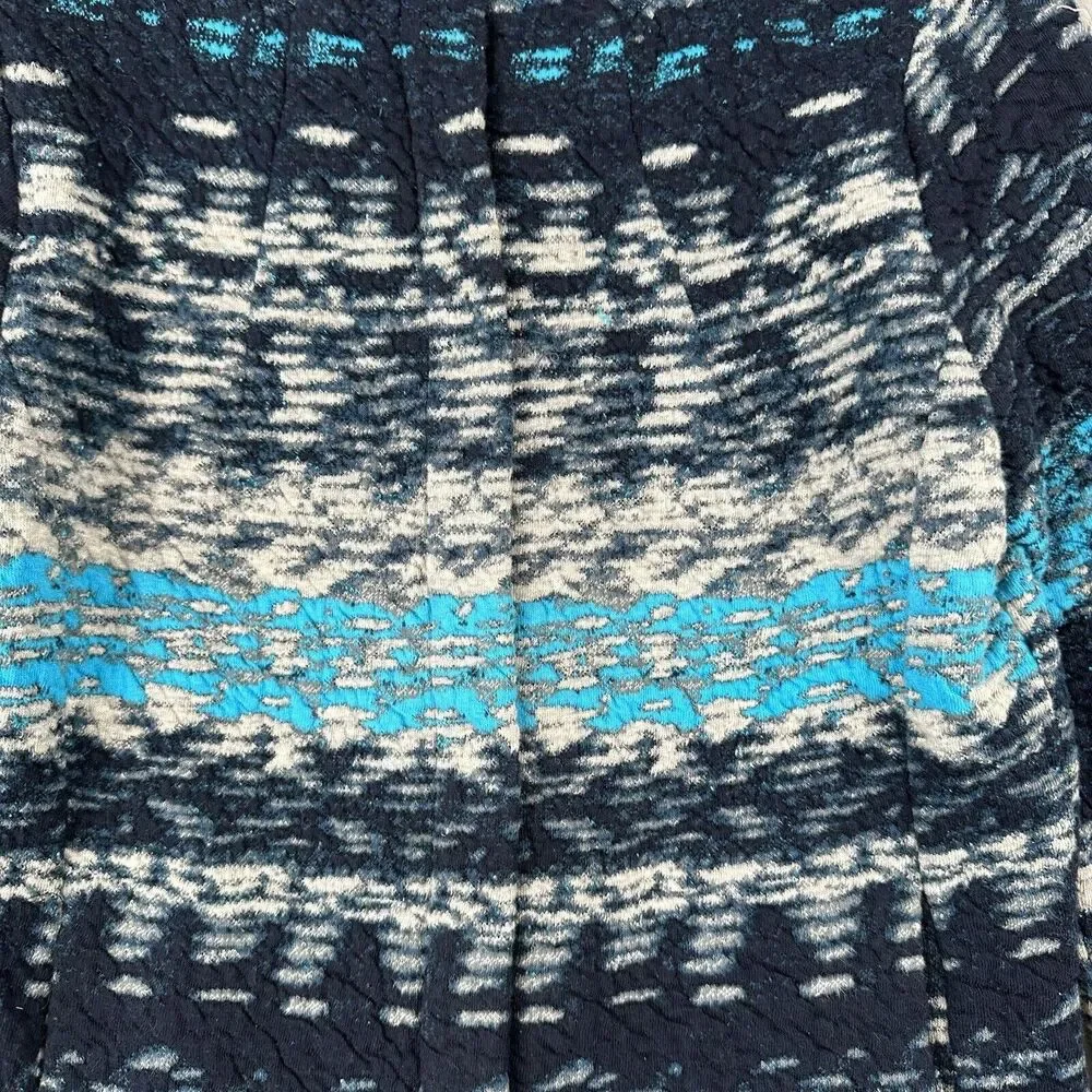 Fox’s Europe Knit Jacket Women’s 34 Blue Cotton‎ Art To Wear Long Sleeve Pockets