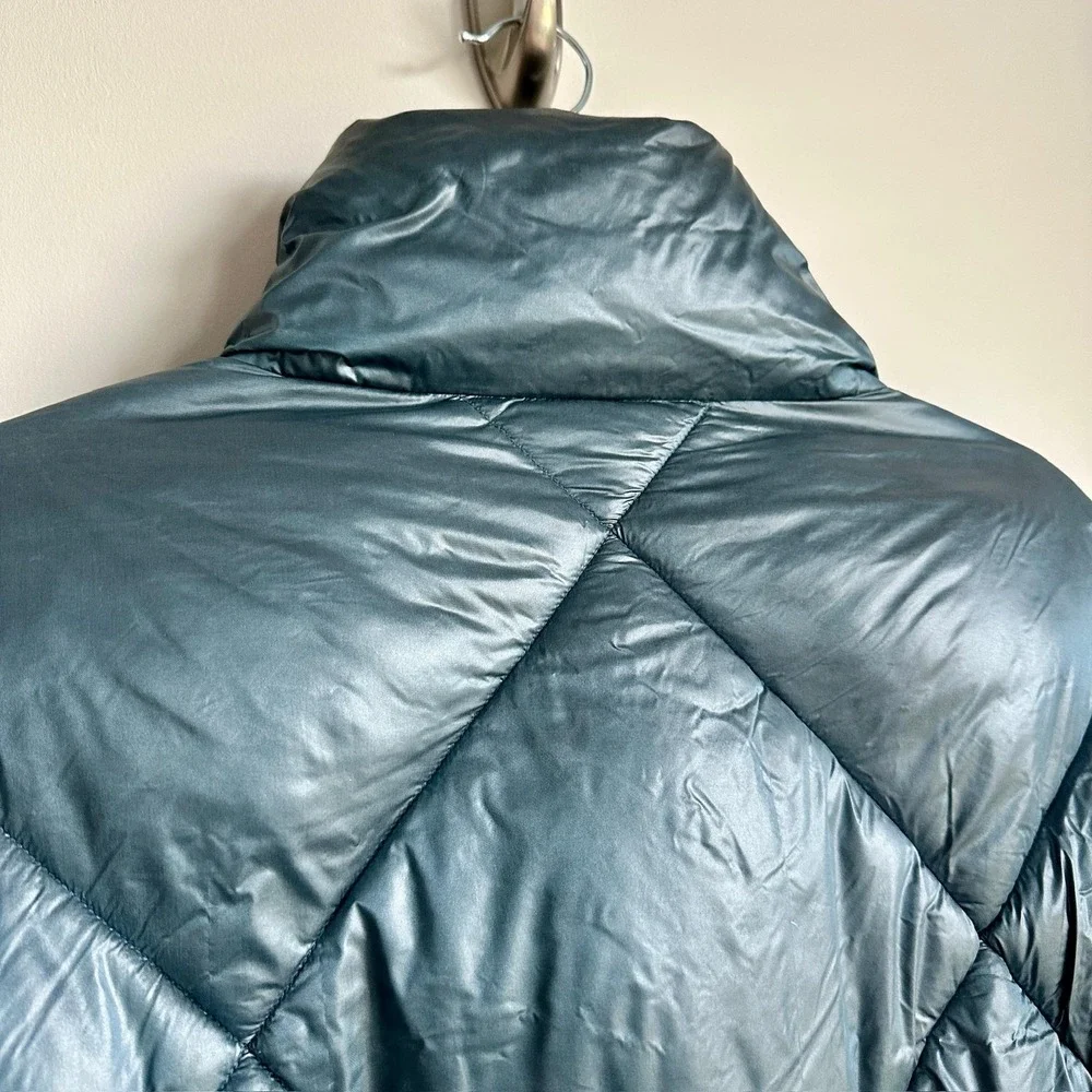Save The Duck Jacket Womens Medium Teal Quilted‎ Puffer Plumtech Ultra Light Zip