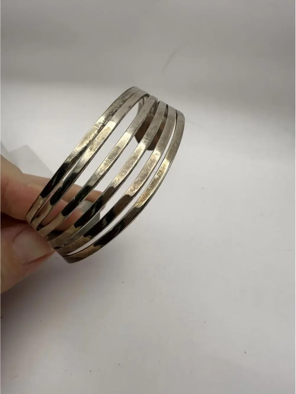 Silver Multi-Band Cuff Bracelet