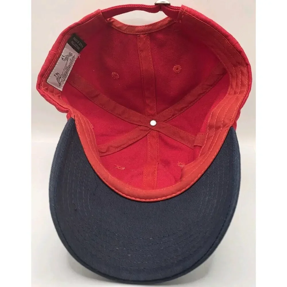 St. Louis Cardinals STL Blue Logo MLB Red Cap Blue‎ Visor Baseball Hat Strapback