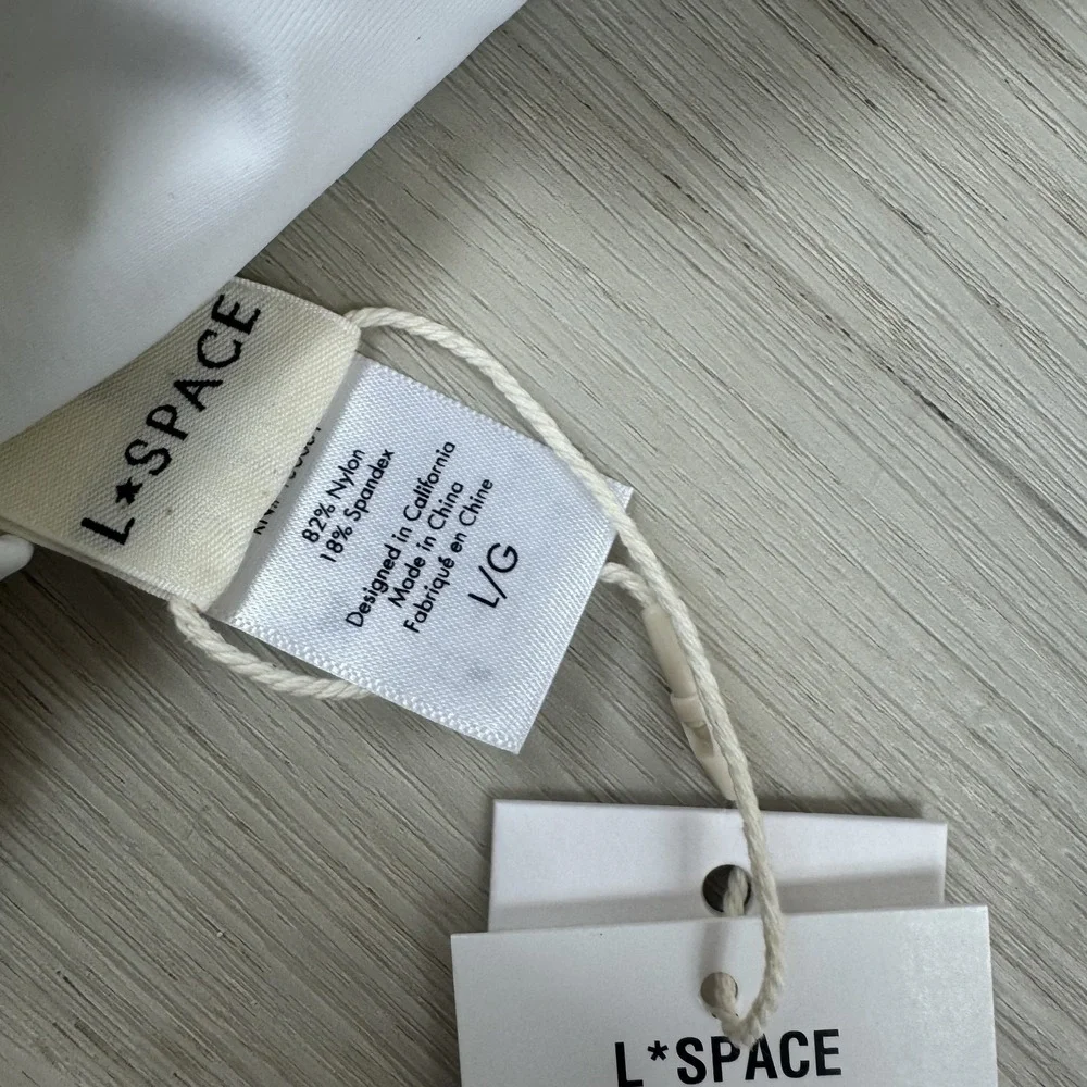 L*Space Desert Days Fringe One Piece Swimsuit Womens Large White‎ $198
