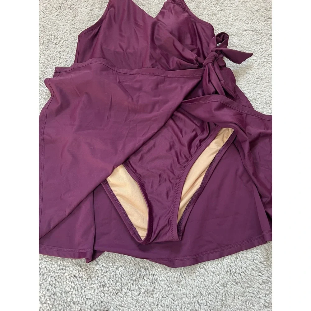 Women's J Crew Halter Wrap Swimsuit‎ One Piece Plum Wine Size 6 NWT