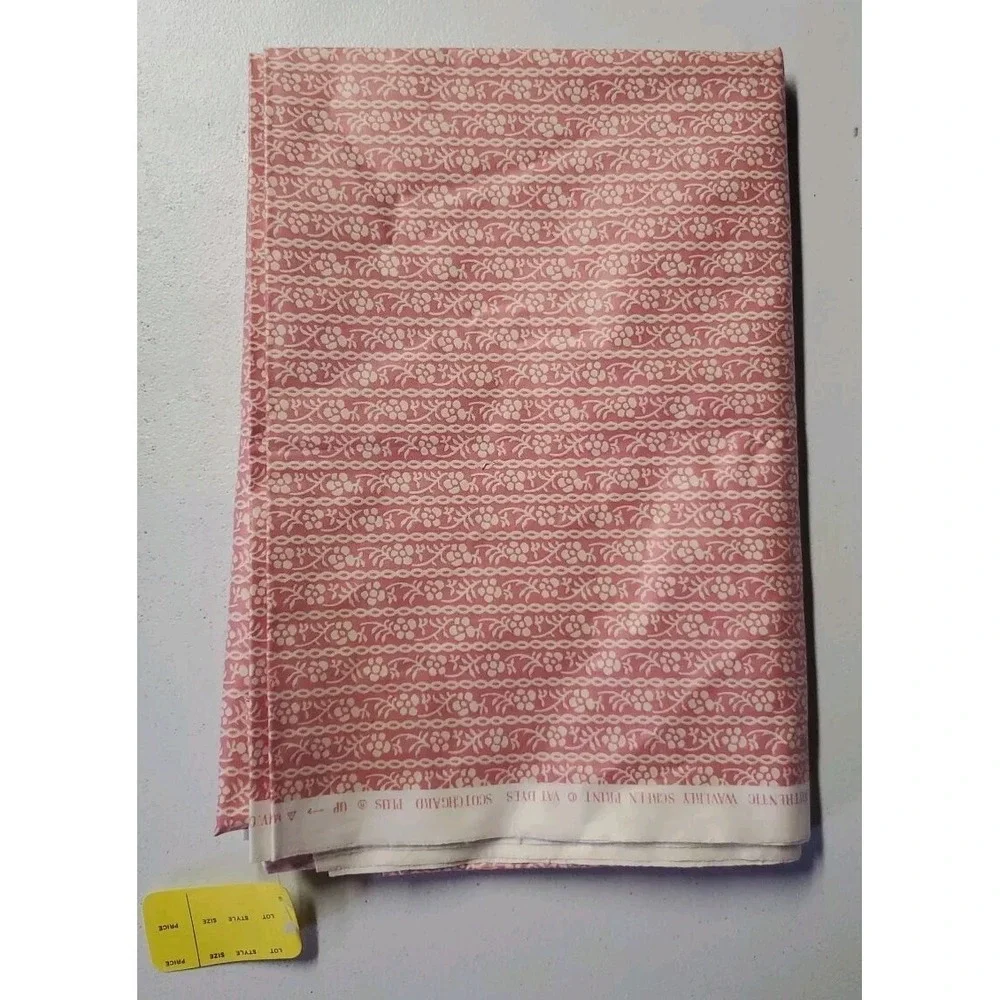 Vintage Waverly Fabric Royal Copenhagen Manufactory‎ Floral Pink and White